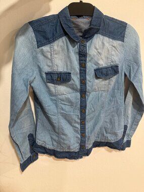 ME-SENSE Two-Tone Denim Button-Up Shirt S